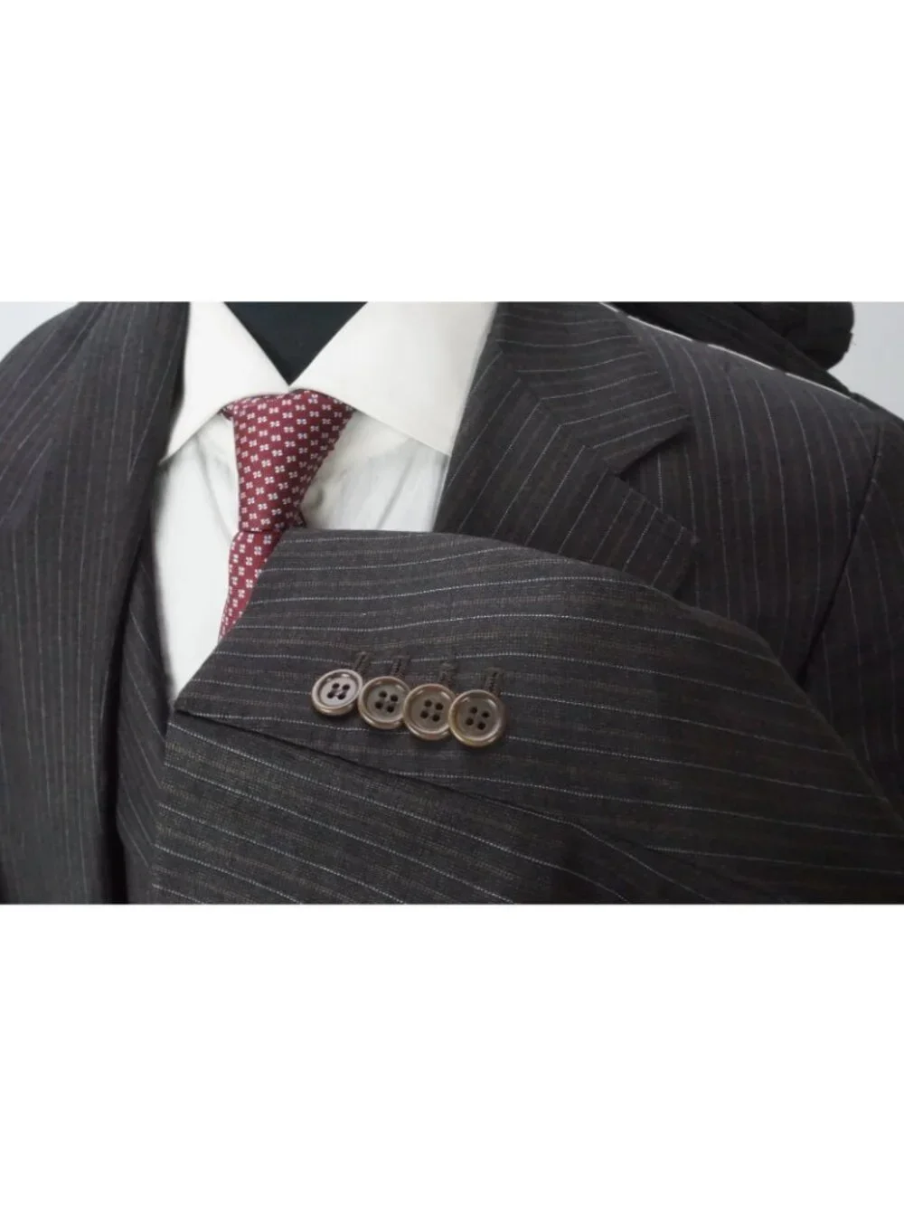 Sartoria Partenopea Brown Striped Silk Blend 2 Pc Suit Jacket Pant 50 EU NEW